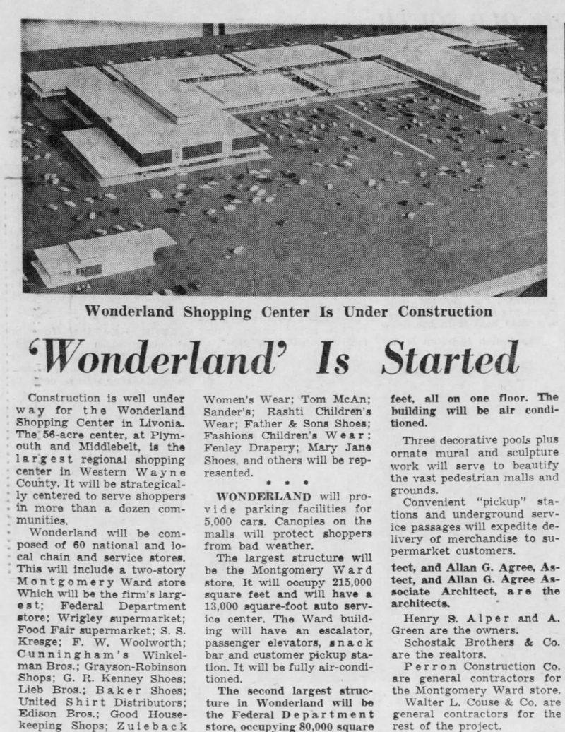 Wonderland Mall (Wonderland Shopping Center) - Nov 7 1958 Under Construction (newer photo)